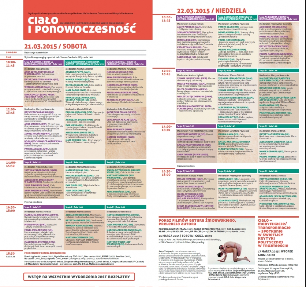 Konferencja naukowa "Ciało i&nbsp;ponowoczesność. Kulturowe i&nbsp;antropologiczne wizje cielesności"